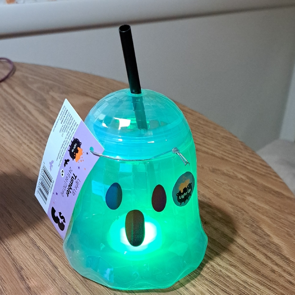 Glow-in-the-Dark Ghost Cup with Straw/ BUNDLE ONLY